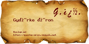 Györke Áron névjegykártya