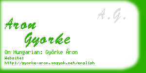 aron gyorke business card