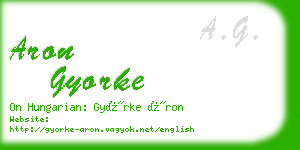 aron gyorke business card